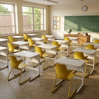 Chaise d'étude pour étudiants de classe moderne conforme à la norme ANSI/BIFMA, durable, ergonomique, écologique, en acier