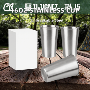 Pint Cup Tumbler Beer Cup Wholesale Custom Logo Stackable Single Wall 304 Stainless Steel to Stack Bar Hot Sale 12oz Coffee <b>Mugs</b> - Product Image 2