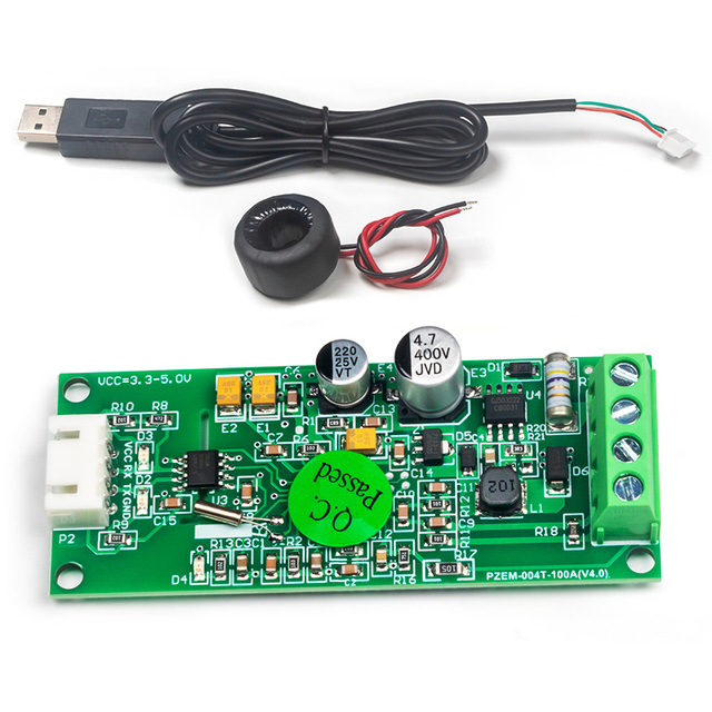 PZEM-004T 4.0 32A 63A 100A Smart Single Phase KWH Meter Energy Meter Voltmeter Amp Meter TTL Port Modbus Electric Meter Coil CT