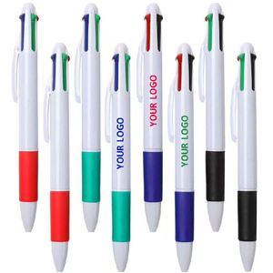 Stylo bille multifonctionnel en plastique à encre quatre couleurs personnalisable 23-en-1, pointe 1,0 mm, pratique pour le bureau et les affaires - Product Image 1