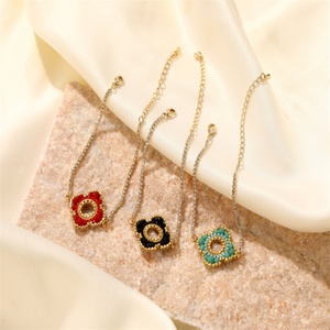 Custom Personalized Jewelry Beads Flower Charm Rhinestone Tennis Chain <b>Bracelets</b> - Product Image 2