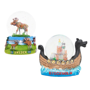 Resina De Bola De Água De Cristal Personalizado MALMO GOTEBORG KIRUNA STOCKHOLM Tourist Souvenir Landmark Edifício Imã De Geladeira & Snow Globe - Product Image 2