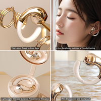 Boucles d'oreilles mode YX38 écouteurs artisanat de luxe écouteurs sans fil plaqués or avec délai de jeu de 40ms et étanche IPX5