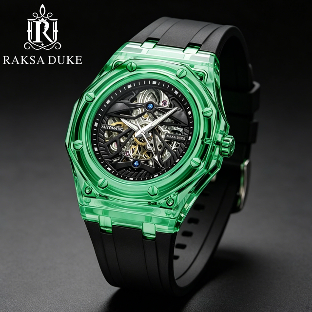 Raksa Duke Custom Logo Private Label Automatic Watch Men Skeleton Mechanical Watch OEM ODM Factory Supply