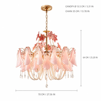 Lustre de style Murano artisanal pour salon/chambre