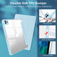 Housse de tablette pliable polyvalente pour iPad Air 4 Air 5 10,9 pouces et iPad Air 11 Bord en TPU souple