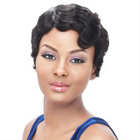 Style chaud et usine de haute qualité en gros perruques de cheveux vierges court Remy brésilien Grace Wave 100% cheveux humains coupe de lutin perruque