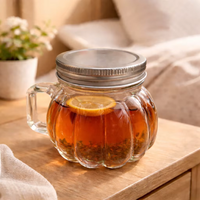 Offre Spéciale – Pot en Verre Décoratif Citrouille avec Poignée et Couvercle à Vis – Fournisseur d'Usine pour Boissons et Stockage Alimentaire