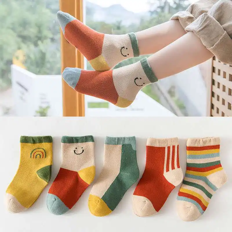 Chaussettes d'hiver pour enfants garçons chaussettes mi-tubes pour enfants en éponge à l'intérieur filles garçons chaussettes pour bébé