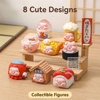 Figura Decorativa de Cerdo de Resina para Restaurante Japonés, Adorno Kawaii para Izakaya, Bar de Sushi, Escaparate, Regalo para Miembros