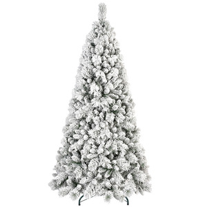 Sapin de Noël floqué en PVC Tatsumi avec lumières 58,42x24,13x30,48 pouces, installation facile, décoration de fêtes - Product Image 2