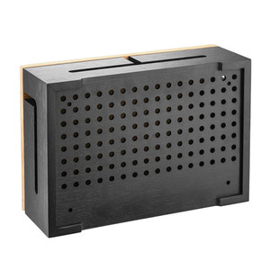 Nhà Bằng Gỗ Cáp Từ Dây Tổ Chức Hộp Dây Thủ Môn Lưu Trữ Chủ Wall Mount Quản Lý Cáp Hộp Với Nắp Tre - Product Image 2