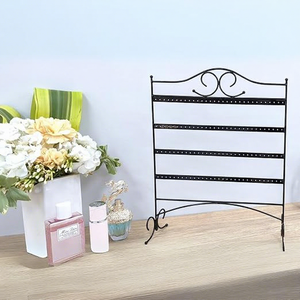 ชั้นวางโชว์เครื่องประดับโลหะสีดำทันสมัย พร้อมตะขอปรับระดับได้สำหรับต่างหูและสร้อยคอ - Product Image 6