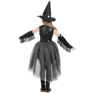 BAIGE Halloween Girls 'RAVEN WITCH Performance Wear Gothic Style Crow Costume con falda hinchada Black Pompous Dovetail Dress - Product Image 4