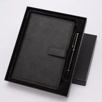 Ensemble de carnet et stylo en cuir PU de luxe personnalisé, porte-cartes de visite, journal avec logo personnalisé pour l'école, le bureau, cadeau