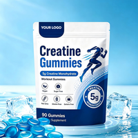 Gummies véganes de créatine monohydrate à marque privée pour adultes, sans sucre, pour améliorer les performances sportives avec 5 g de créatine