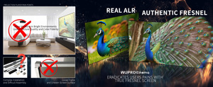 Nueva Pantalla de Proyección Wupro Fresnel de 100 Pulgadas con Marco Fijo, ALR UST, Alta Ganancia, PET Crystal, para Proyector Láser, Peacock-100 - Product Image 6