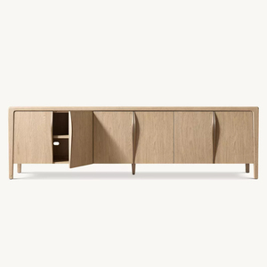 RH GAEL OAK Media Console Meuble <span class=keywords><strong>TV</strong></span> moderne <span class=keywords><strong>en</strong></span> chêne massif Centre de divertissement de luxe écologique et durable pour salon Convient aux téléviseurs - Product Image 3
