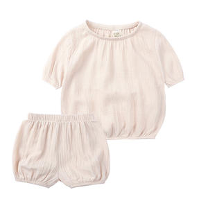 T-shirt d'été en coton peigné de style japonais et <span class=keywords><strong>short</strong></span> en PP tricoté, deux pièces à manches courtes, pour garçons et filles. - Product Image 5