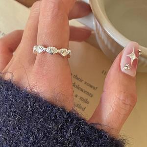 Bague ouverte en argent pur S925, style japonais et coréen, pour femme, motif alimentaire, personnalisée, simple, trois éléments de bijouterie - Product Image 2