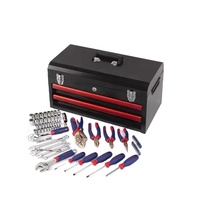 Boîte à outils portable en métal pour mécanicien, avec tiroirs, impression noire personnalisée professionnelle