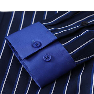 Formale Business-gestreifte Kontrast manschette und Kragen hemden für Herren von höchster Qualität - Product Image 4