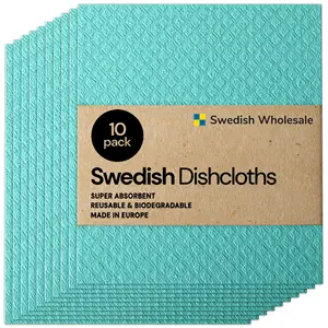 Swedish Dishcloth Cellulose Sponge Cloths Bulk 10 Pack Of Eco-Friendly Reusable Kitchen Clothes Cleaning