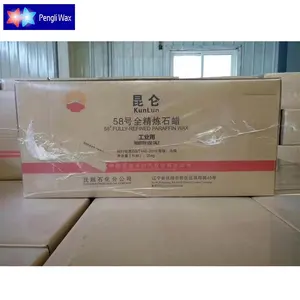 Çin tedarikçiler parafin toplu tamamen yarı rafine Parafina 58/60 Kunlun toptan fiyat parafin balmumu mum yapımı için