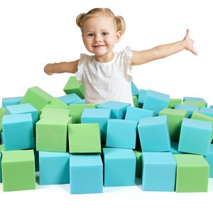 फ़ैक्टरी ट्रैम्पोलिन किड्स रंगीन सेफ्टी पार्क जिम्नास्टिक फोम ब्लॉक पूल स्पंज पिट क्यूब्स सुरक्षात्मक जाल के साथ - Product Image 1