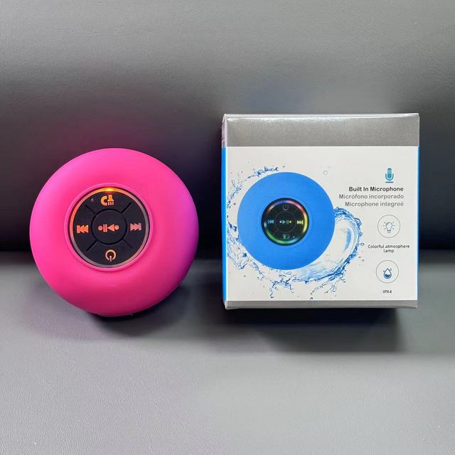 Factory Wholesale RGB LED Light BTS07 Wireless Mini Bathroom Waterproof Speaker Portable Bluetooth Speakers