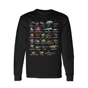 Camiseta de manga larga con diseño de exploración del alfabeto de la vida marina de la A a la Z - Product Image 2