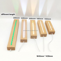 Base en bois massif personnalisée 15, 18, 20, 24, 30cm, bricolage, lampe de nuit LED 3D, base de lumière Led en bois, USB rectangulaire, Base Led en bois de 15cm