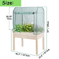 Boîte de jardinière extérieure en bois, lit de jardin surélevé avec couverture de serre pour légumes, Fruits, herbes, fleurs, ensemble de jardin de croissance