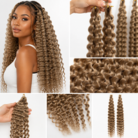 Extensions de cheveux synthétiques pour tresses au crochet, Ondes océaniques, Ondes profondes, Ondes aquatiques, Boucles afro souples, Cheveux bouclés Gogo pour femmes