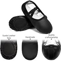 Chaussons de danse souples Dynadans, dessus en PU, semelle extérieure en cuir véritable, doublure en coton, unisexe, enfant et femme, pour la pratique de la danse