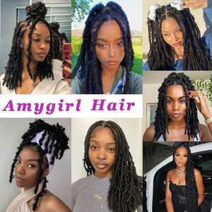 Amygirl Butterfly Locs Crochet <b>Hair</b> Extension 10-30 Inch Synthetic High Quality Pre-Looped <b>Braids</b> Single Weft Dyed <b>for</b> Black - Product Image 6