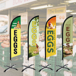 Spanduk Pantai Swooper Kustom Hanya untuk Promosi & Dekorasi Acara Tanpa Tiang Bendera Sayap Bulu Telur Segar dari Peternakan Bahan Polyester untuk Luar Ruangan - Product Image 2