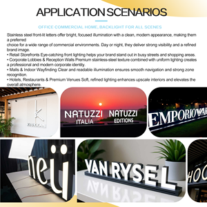 Letras <span class=keywords><strong>de</strong></span> Canal LED Iluminadas Frontalmente y Letras Dimensionales Personalizadas <span class=keywords><strong>de</strong></span> Acero Inoxidable Acrílico, Letras <span class=keywords><strong>de</strong></span> Señalización 3D - Product Image 4