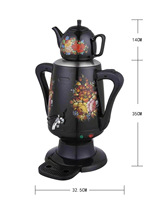 Offre Spéciale 4L électrique turc thé Samovar Double turc théière théière ensemble bouilloires électriques turc théière bouilloire
