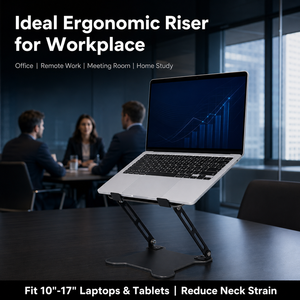 Soporte Ajustable y Plegable para Portátil de Aleación de Aluminio, Ajuste de Altura y Ángulo Continuo, Soporte Ergonómico para Tablet con Ventilación - Product Image 3