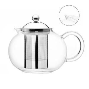 Théière en verre résistante à la chaleur de Borosilicate clair de ventes chaudes de catégorie comestible avec la passoire à thé - Product Image 1