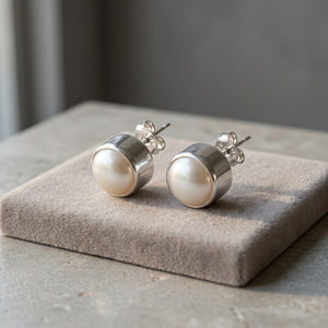 Hermosos Pendientes de Perlas Blancas con Baño de Platino, Grado AAAA, Plata de Ley 925, Hechos a Mano, Joyería Fina con Piedras Preciosas, Diseño Moderno - Product Image 2