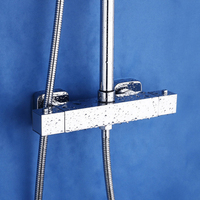 Mitigeur de douche thermostatique mural pour salle de bain, robinet de douche eau chaude et froide avec régulation de température