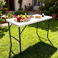 Table pliante blanche pour banquet et barbecue, modèles 2026, table pliante d'extérieur