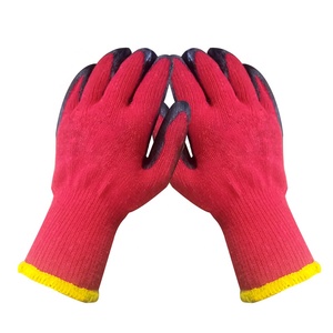 Venta wholesale anti slip coating Nylon knitted Red Palm wrinkled's latex coated Safety and prote - Product Image 2