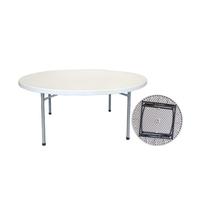 Tables pliantes blanches en gros pour événements, réceptions, mariages, tables rondes, carrées, rectangulaires, tables en plastique d'intérieur avec pieds en acier