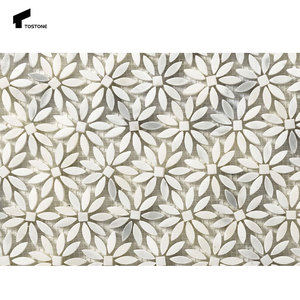 Tostone Dreamy White Daisy Graph Splicing Mosaïques en marbre naturel pour intérieurs minimalistes Décoration Panneaux muraux pour la maison - Product Image 1