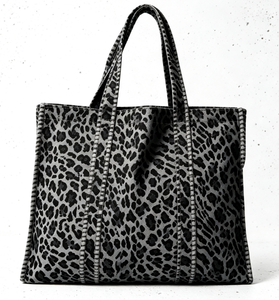 Leopard Print Shoulder Cotton <b>Canvas</b> Shopping Bag Tote Soft Reusable Lightweight Extra Large Purse <b>Handbag</b> Travel Gift for Women - Product Image 3