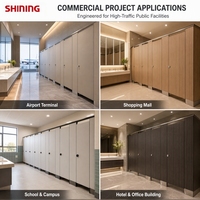Cloison de toilettes murale en HPL pour bureaux, centres commerciaux, stades et toilettes publiques