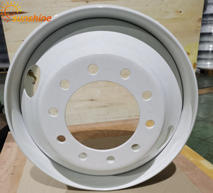新しいスチール製トラックホイール 22.5x8.25 白塗装 <span class=keywords><strong>2</strong></span>つの通気孔付き トラックおよびトレーラー用 - Product Image 1